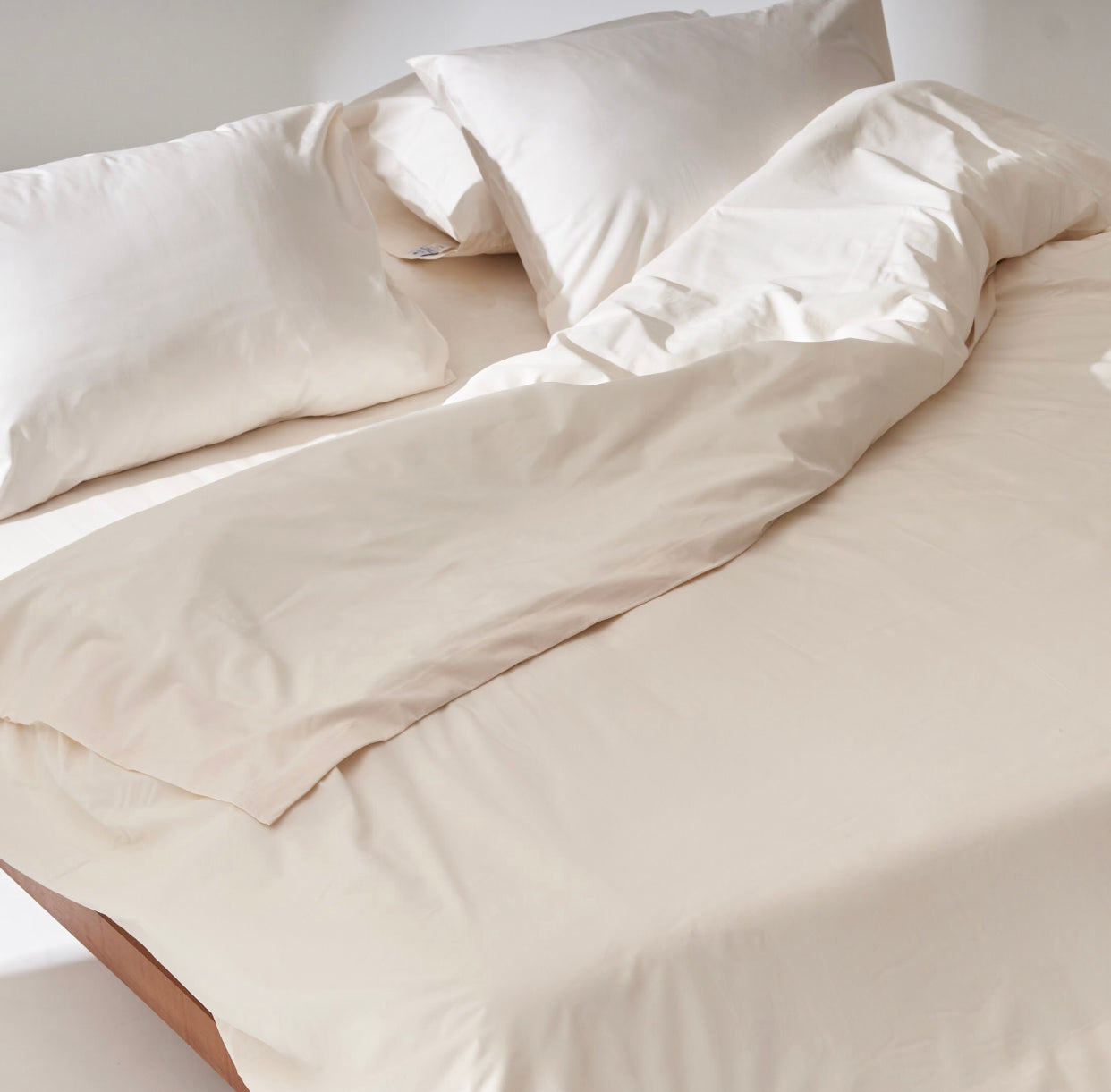 Percale Duvet set in Ivory