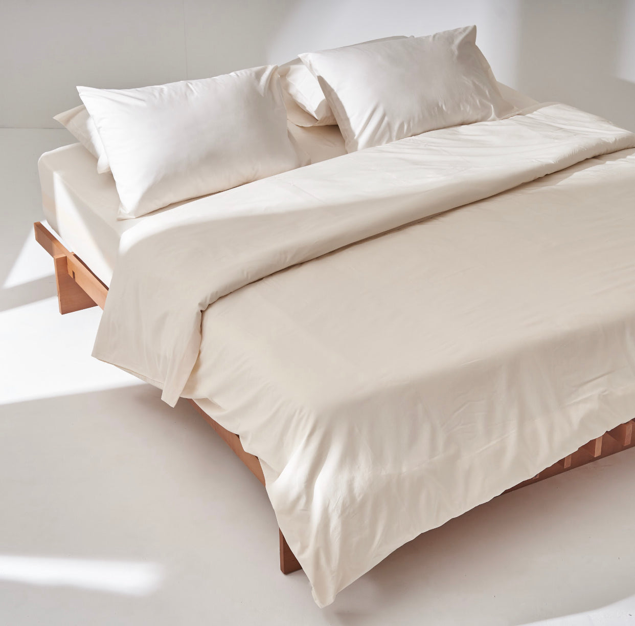 Percale Duvet set in Ivory