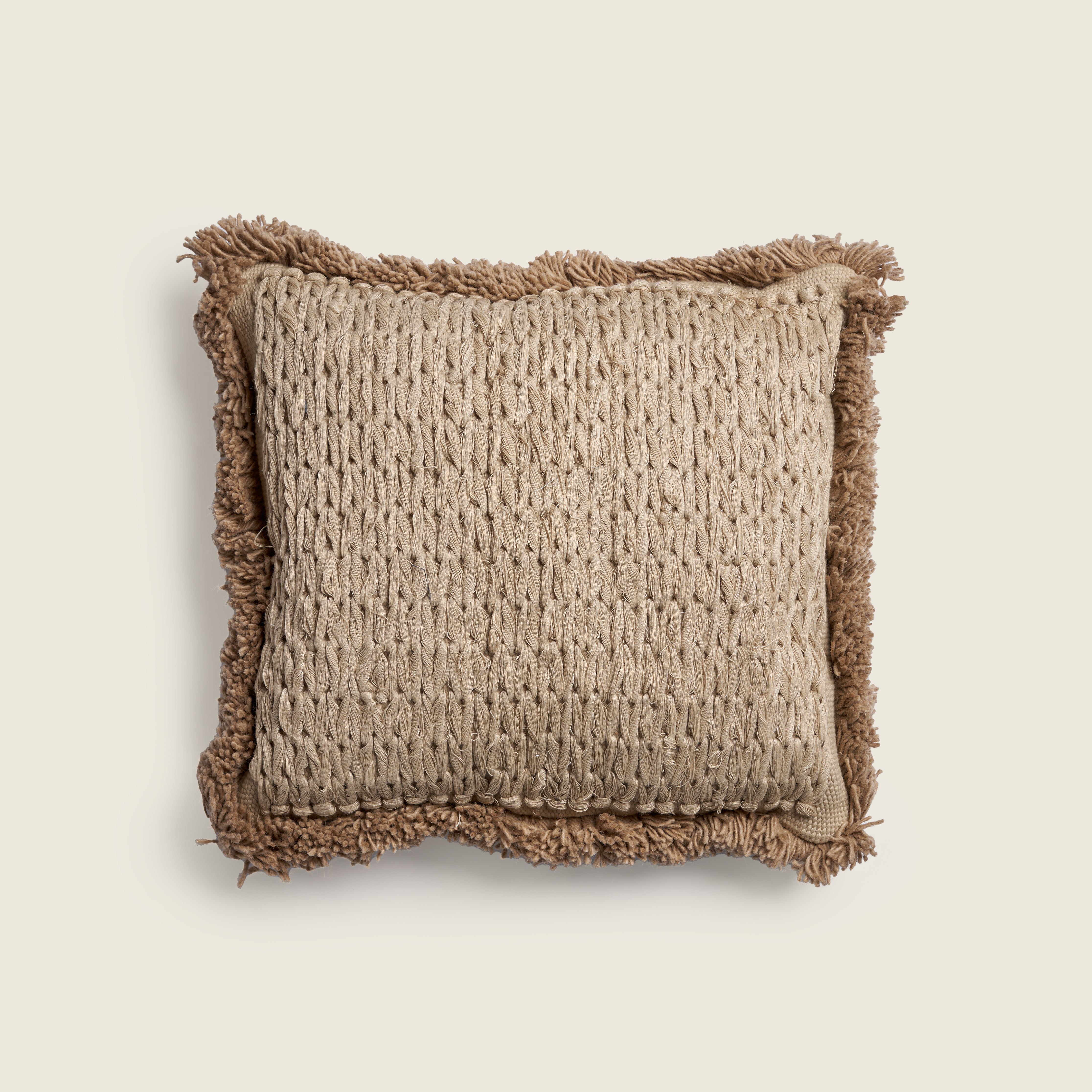 Kenza in Beige - Jute Cushion