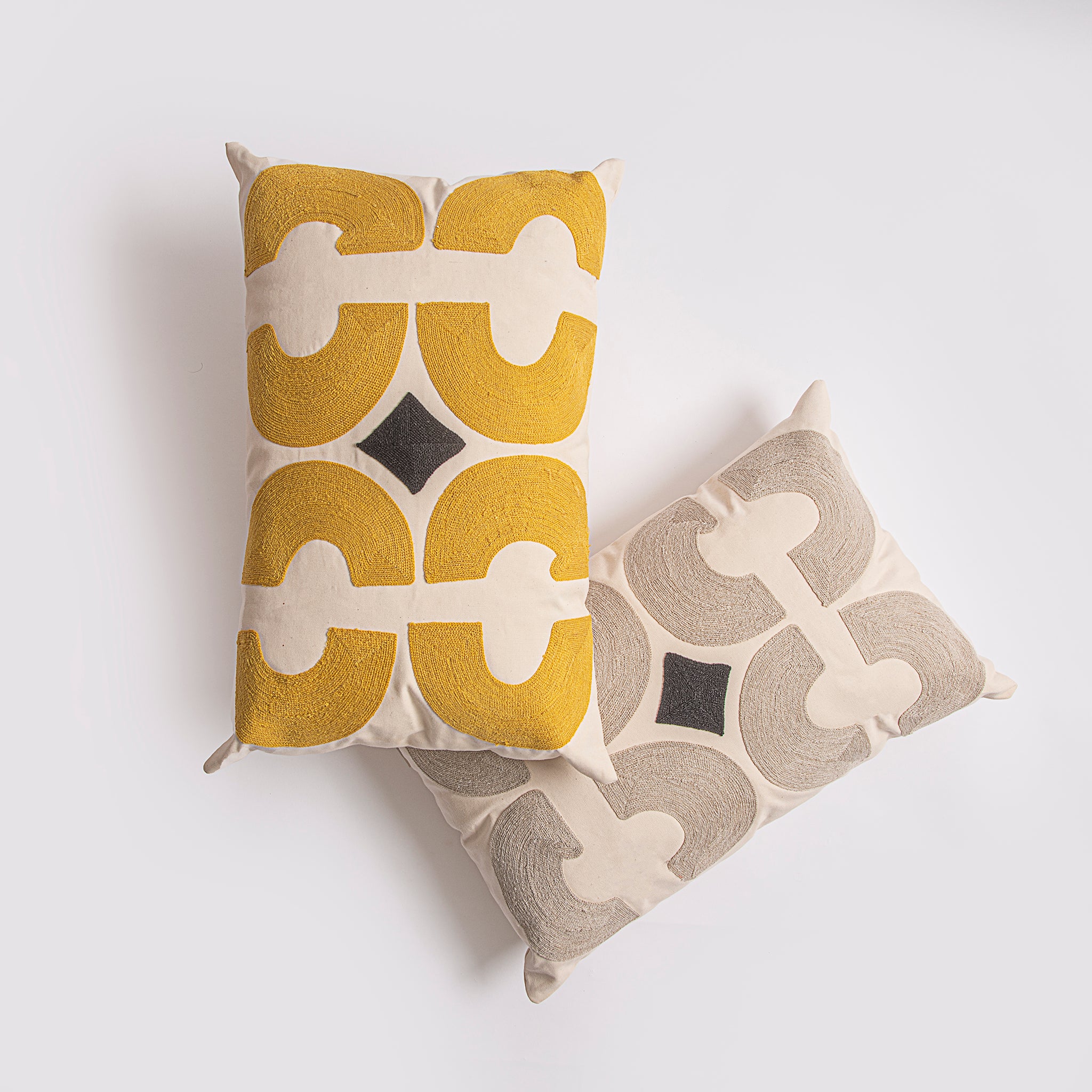 Gisela Mustard - Chain Stitched Cushion