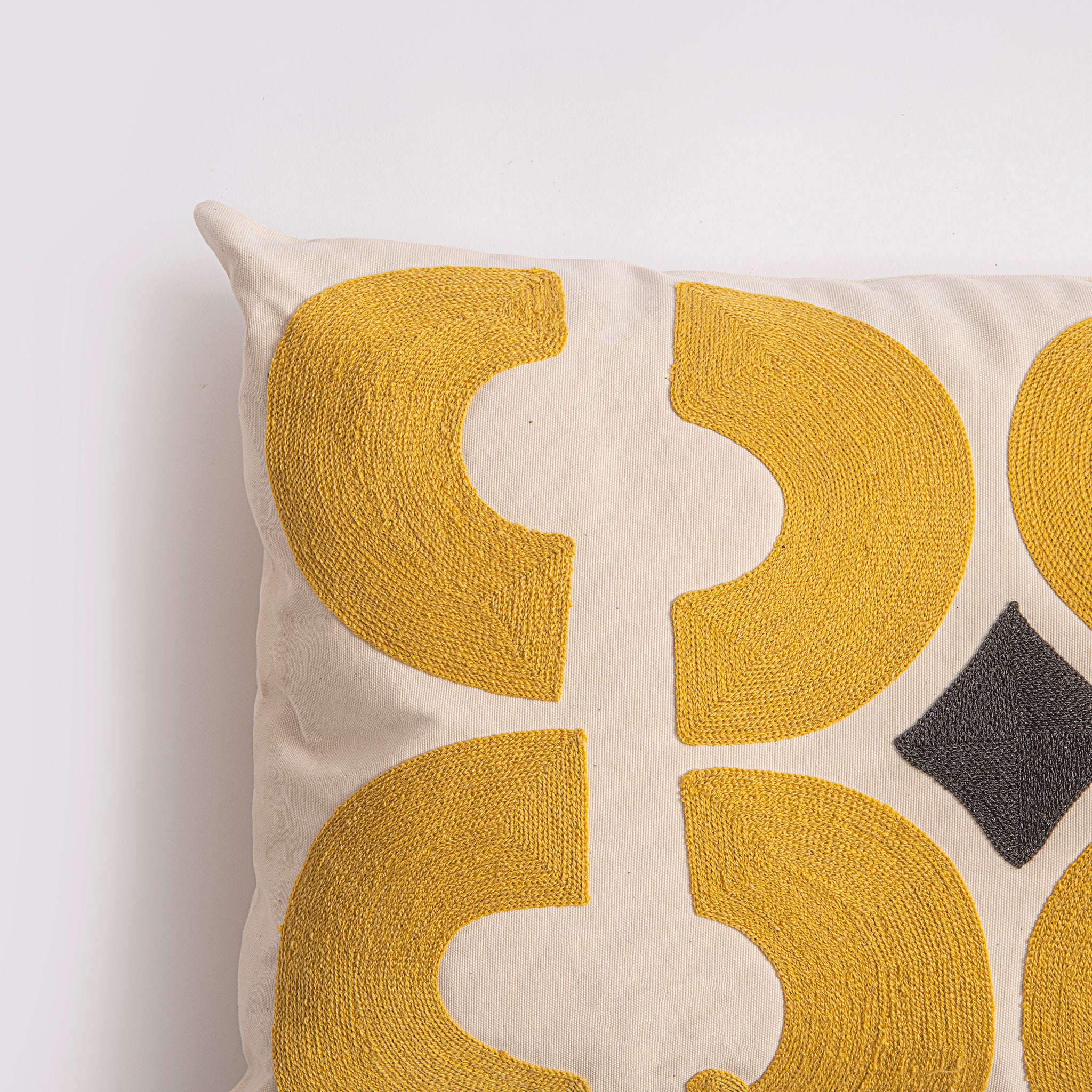 Gisela Mustard - Chain Stitched Cushion