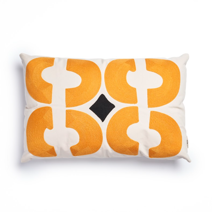 Gisela Mustard - Chain Stitched Cushion
