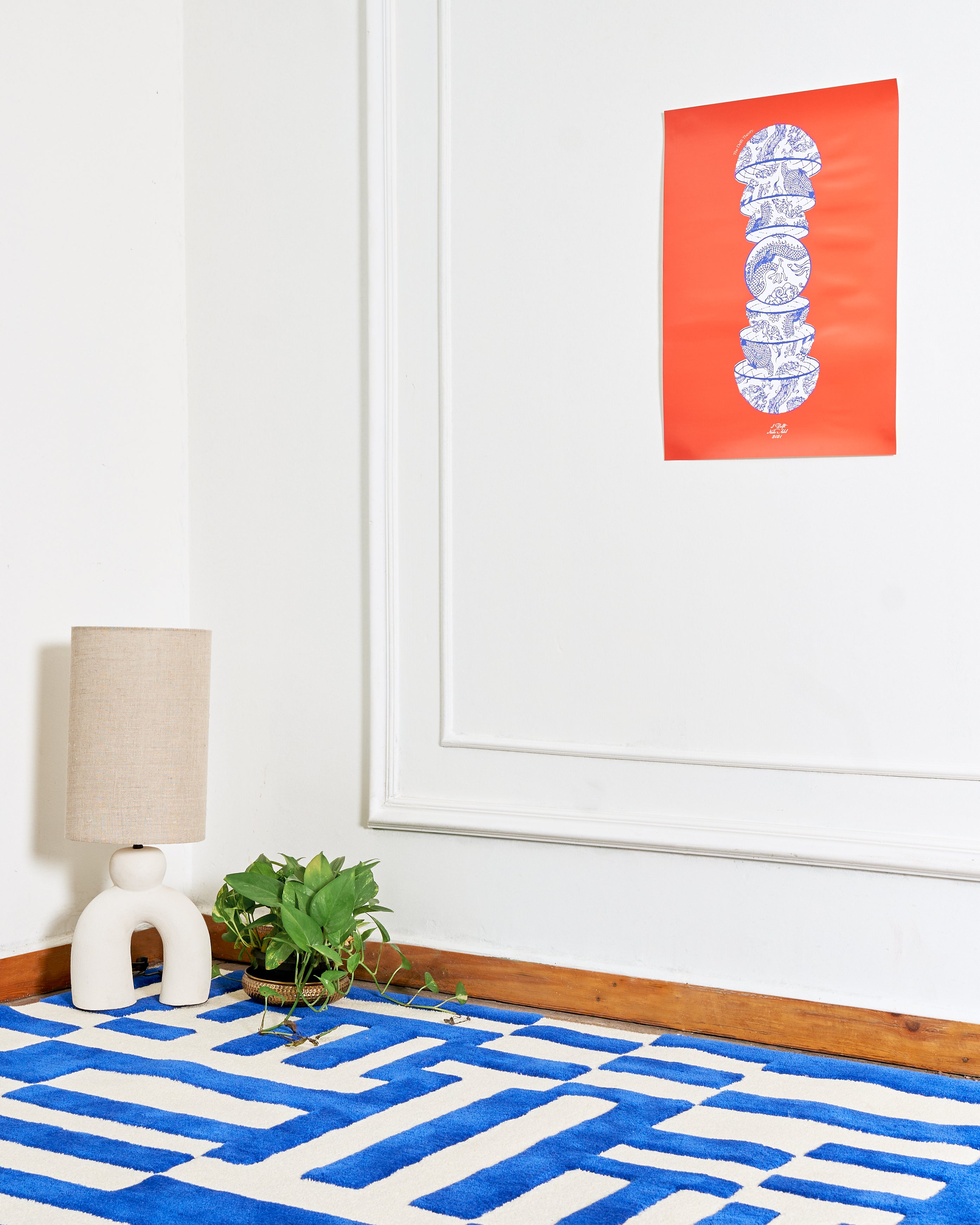 Marine White & Blue - Tufted Rug