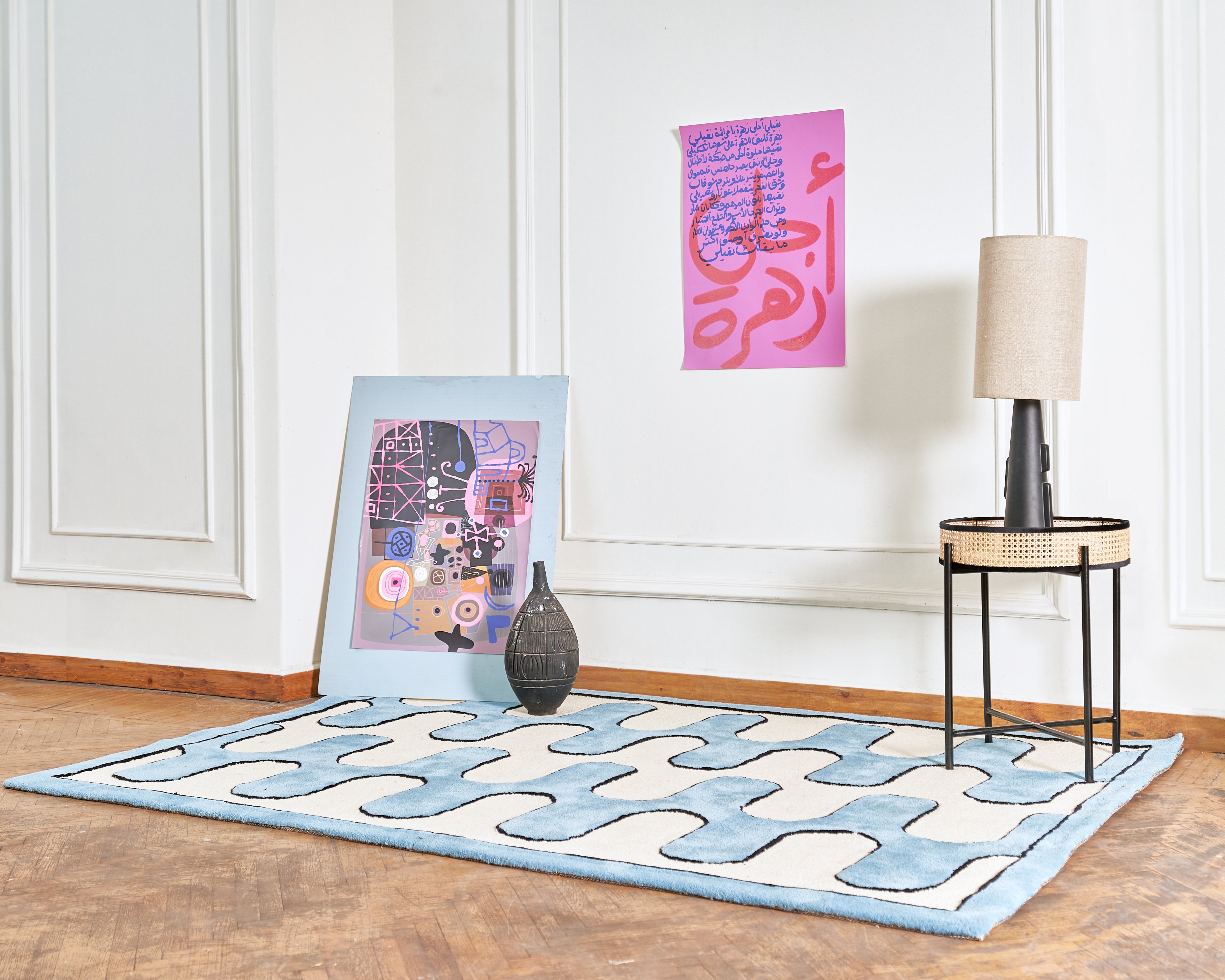 Luna Baby Blue & White - Tufted Rug