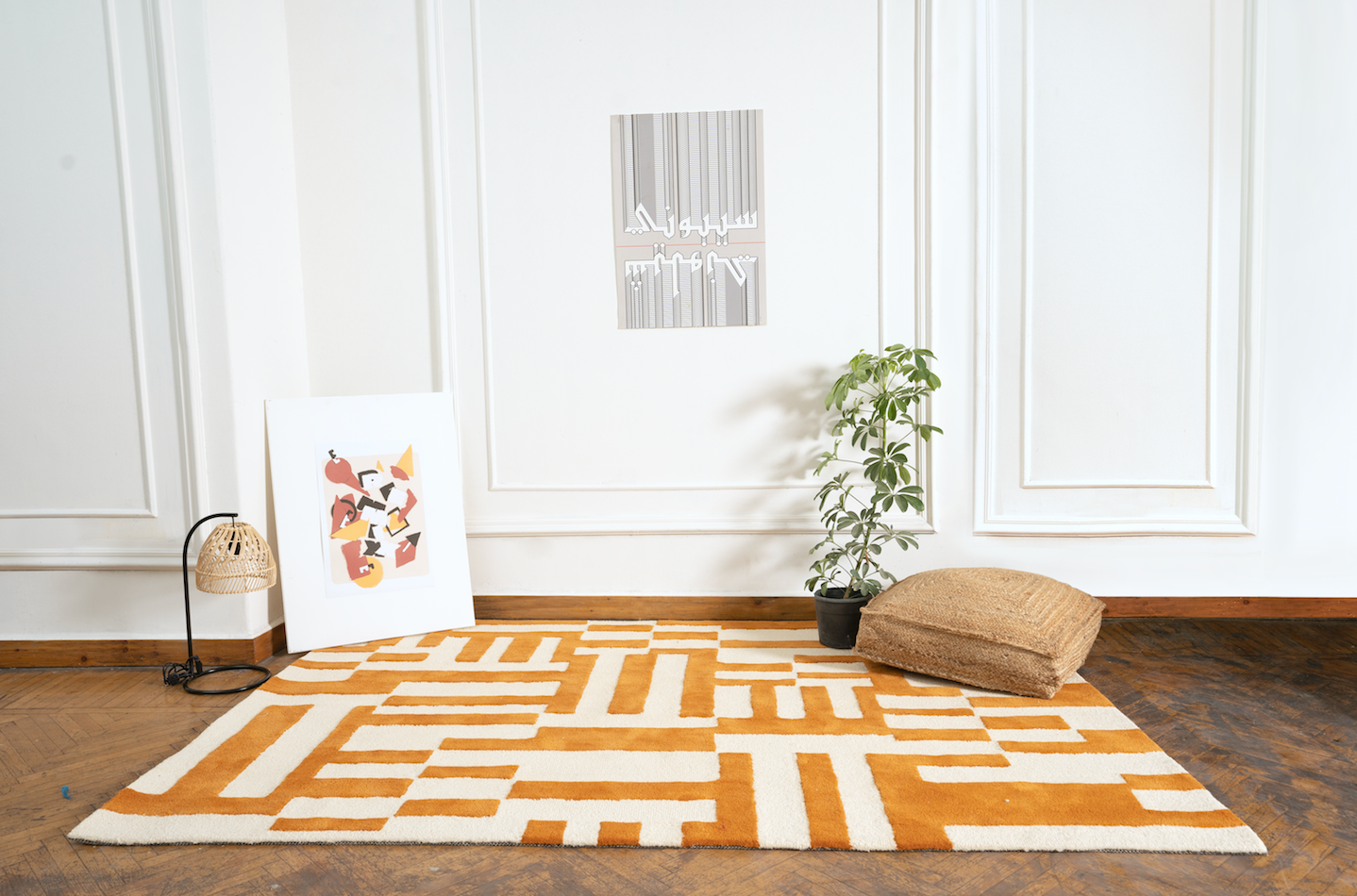 Marine White & Mustard - Tufted Rug