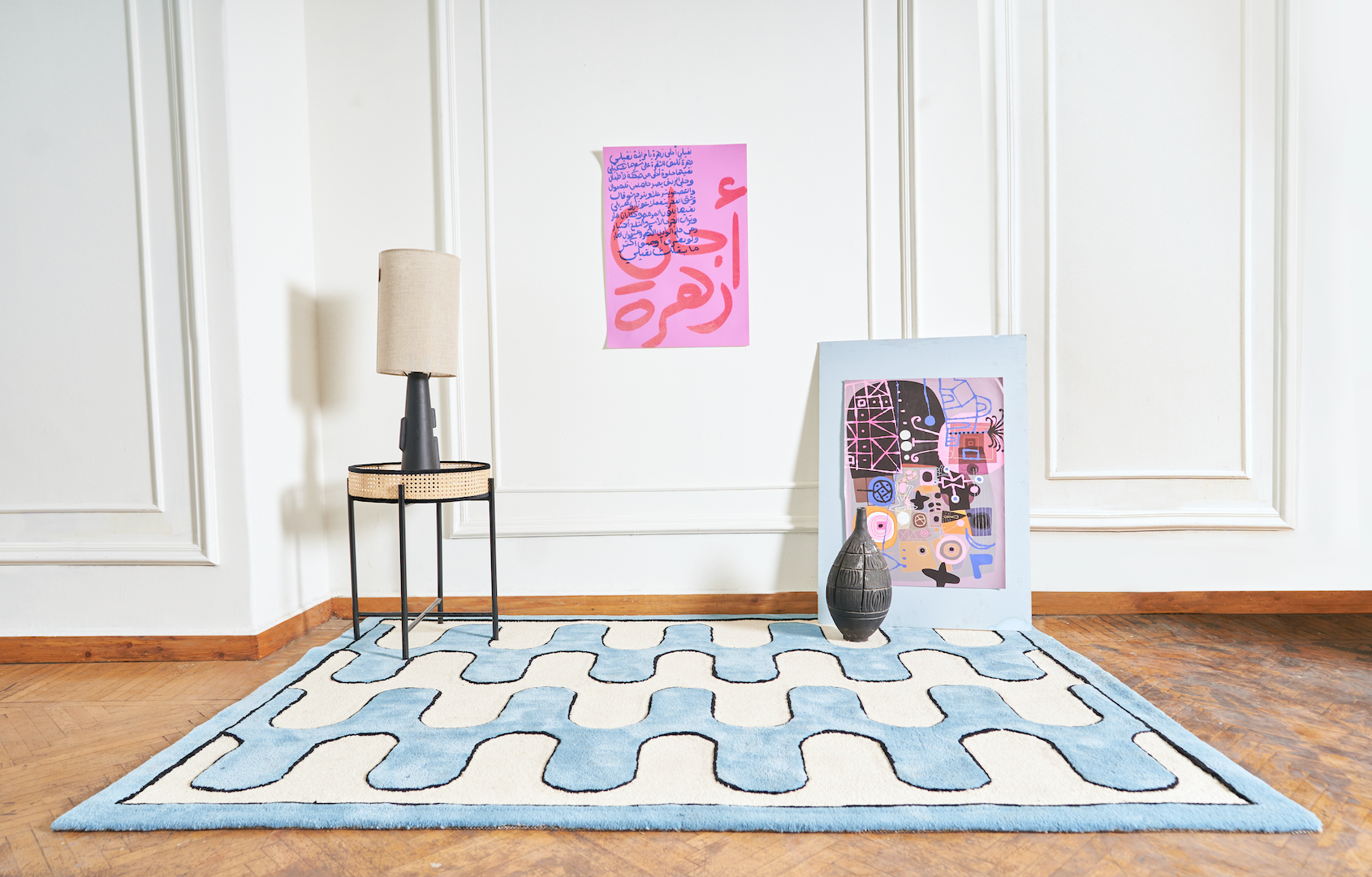 Luna Baby Blue & White - Tufted Rug