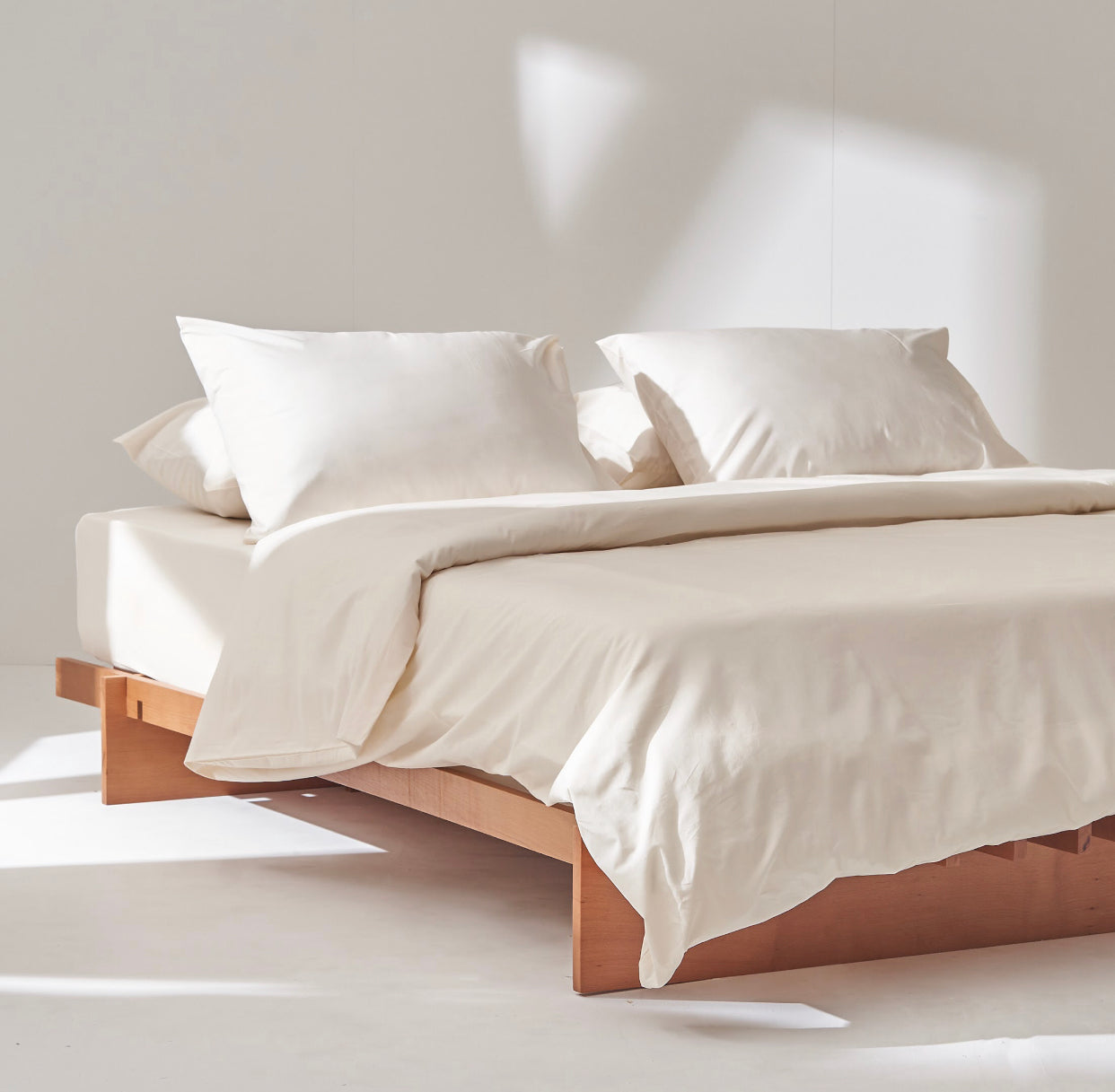 Percale Duvet set in Ivory