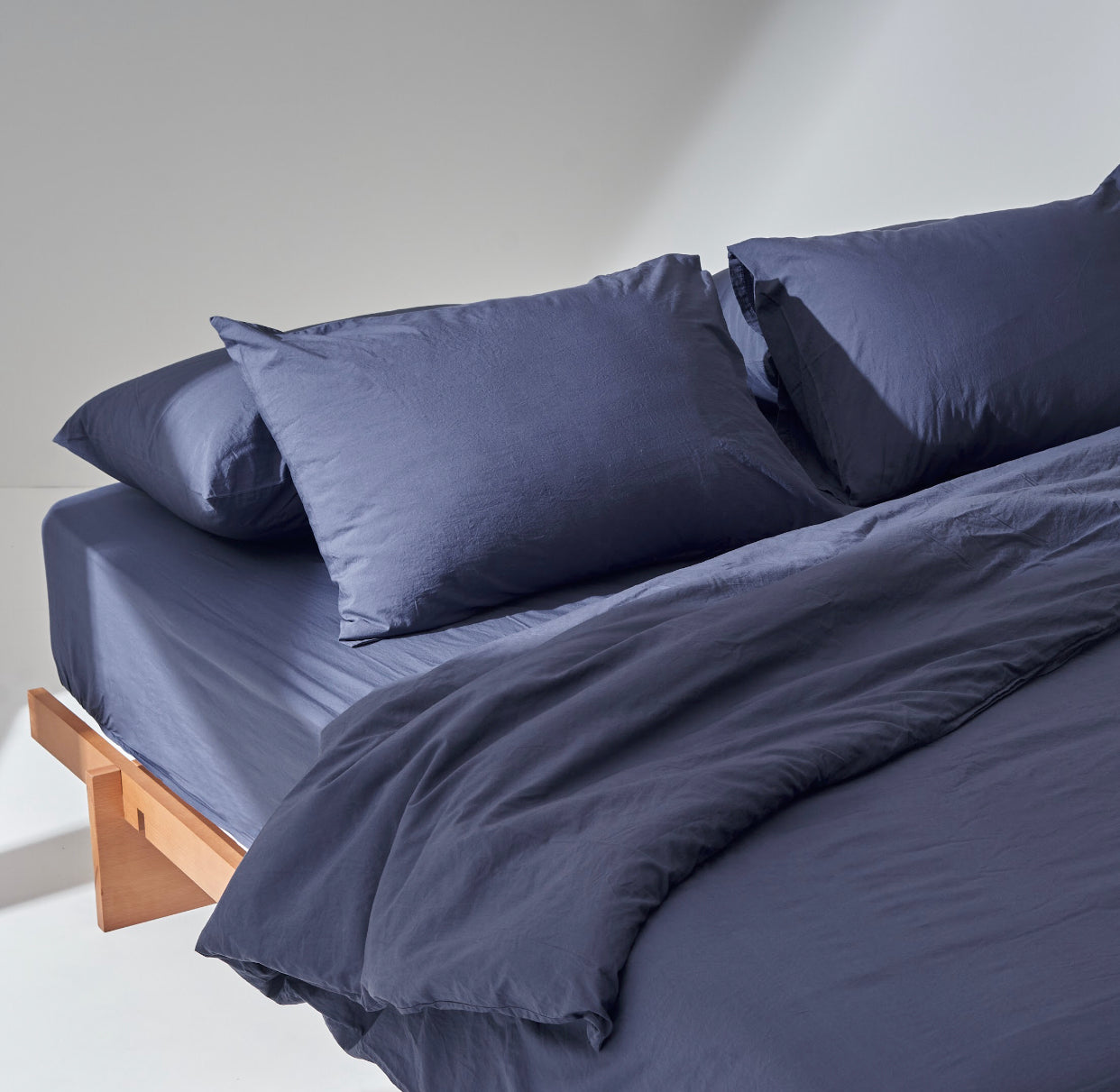 Washed Cotton Duvet set in Navy