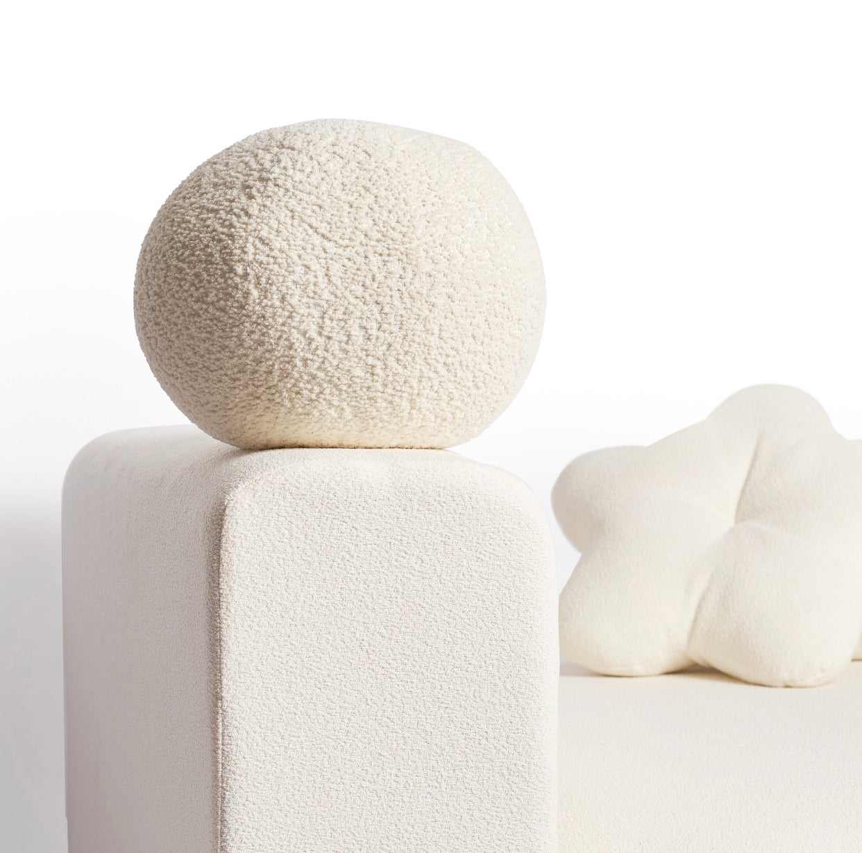 Ivory Snow Ball - Boucle Cushion