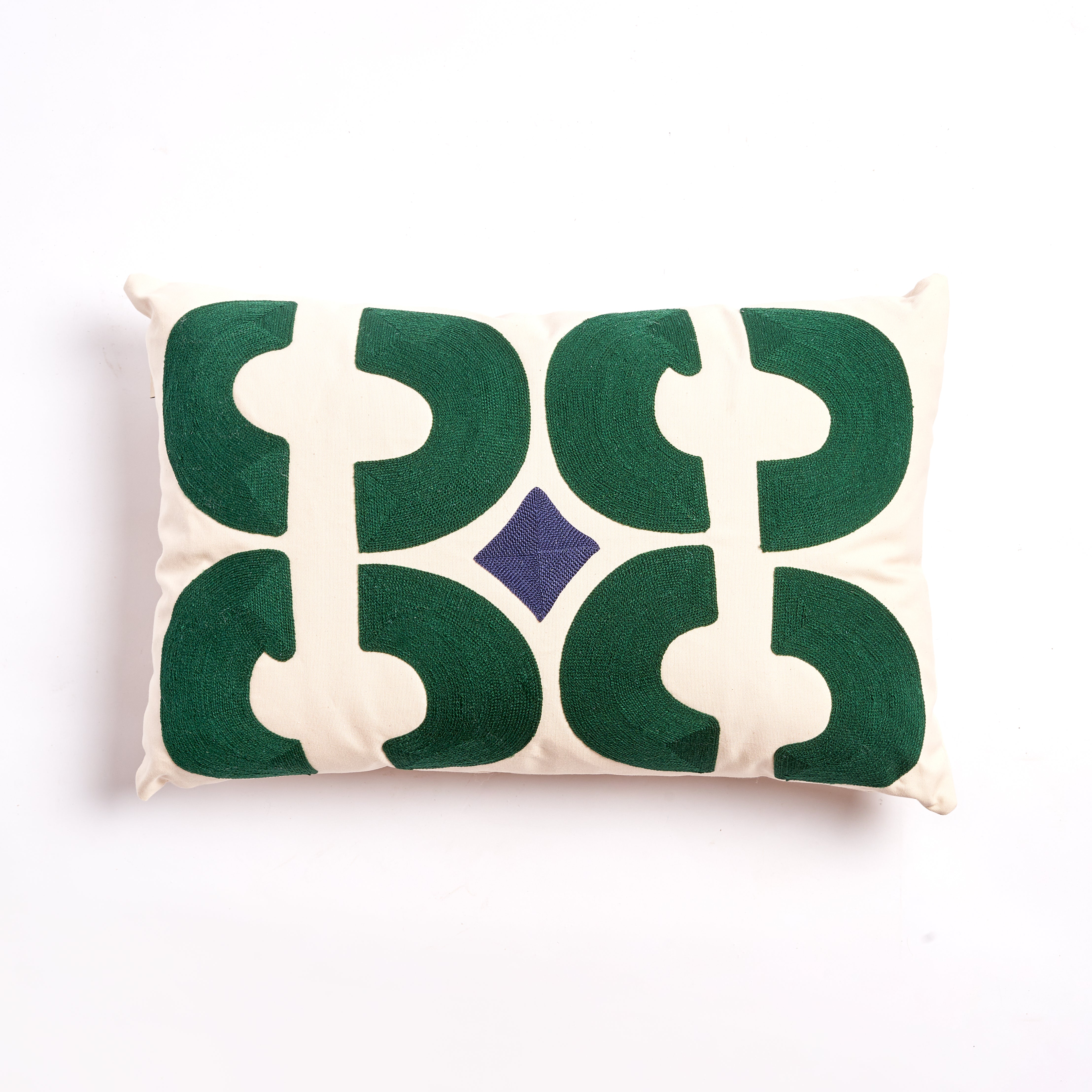 Gisela Green - Chain Stitched Cushion