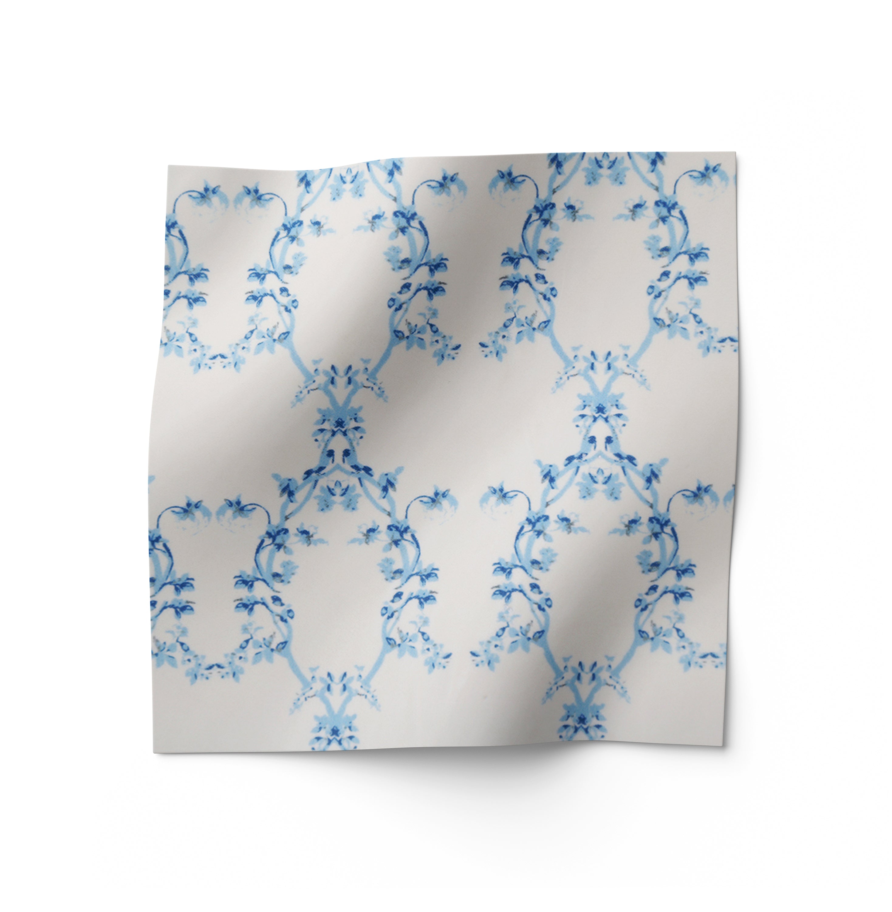 Blue and white velvet sofa fabric