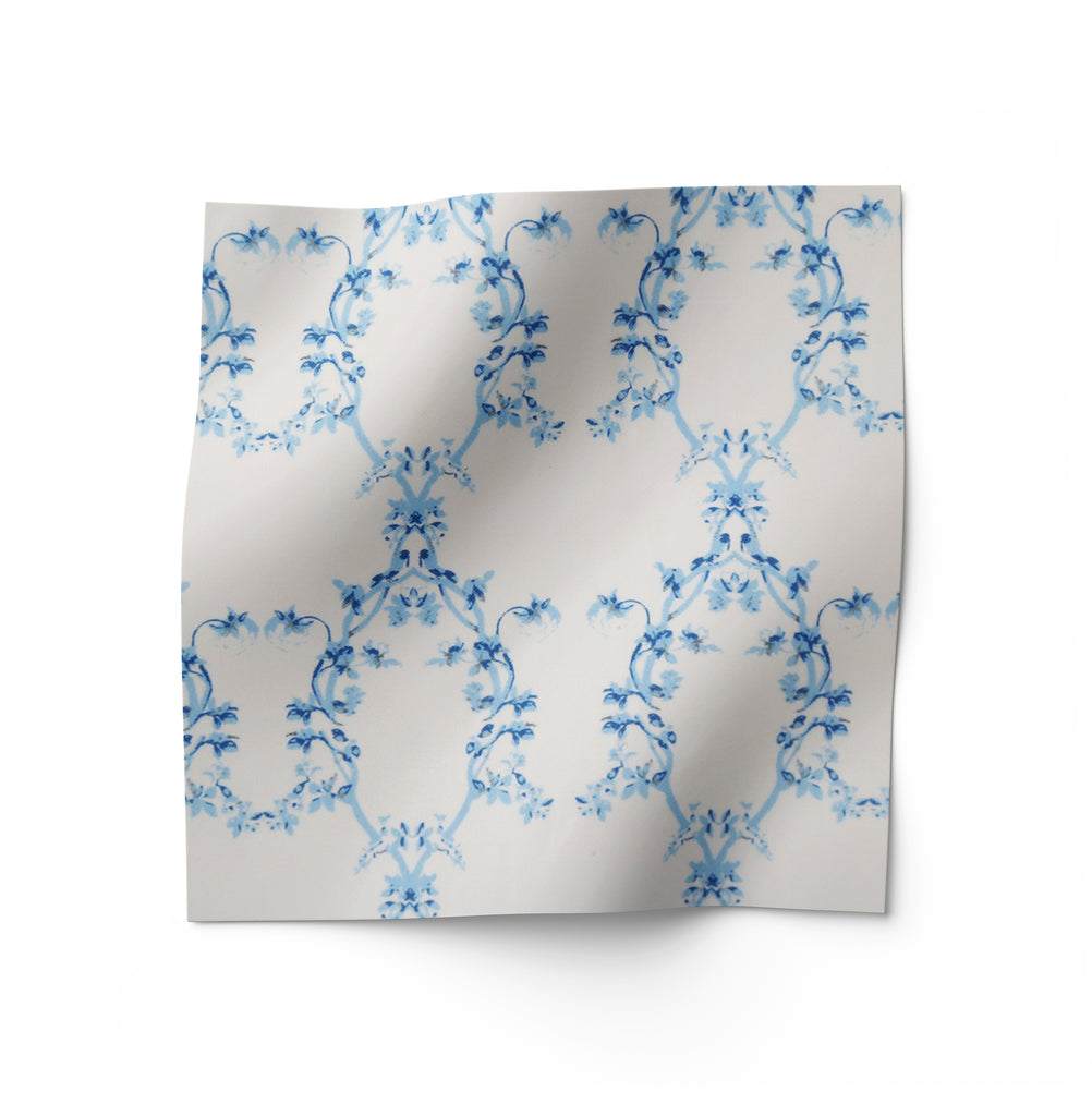 Blue and white velvet sofa fabric