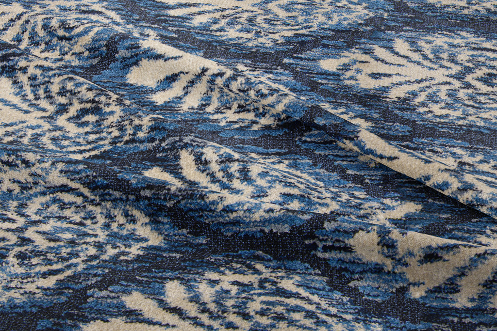 Indigo fabric woven pattern linen and cotton